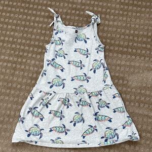 Tea Collection Light Gray Dress with Sea Turtle Pattern